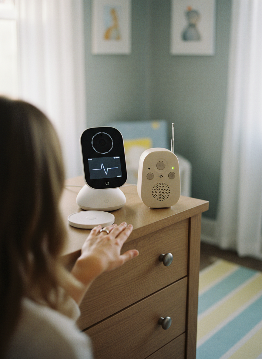 best baby monitor WiFi 2026 — nurse reviewing setup in home nursery