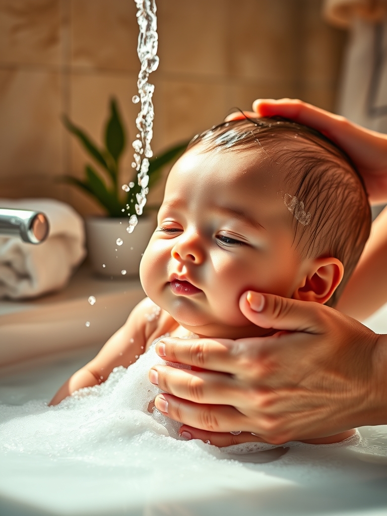 baby shampoo in action