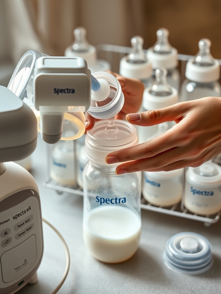 breast pump in action