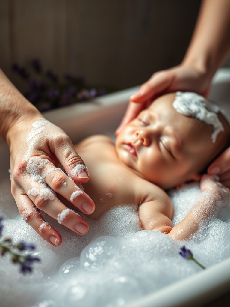baby bath in action